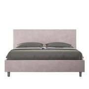 Letto matrimoniale contenitore imbottito 160x200 microfibra glicine Adele