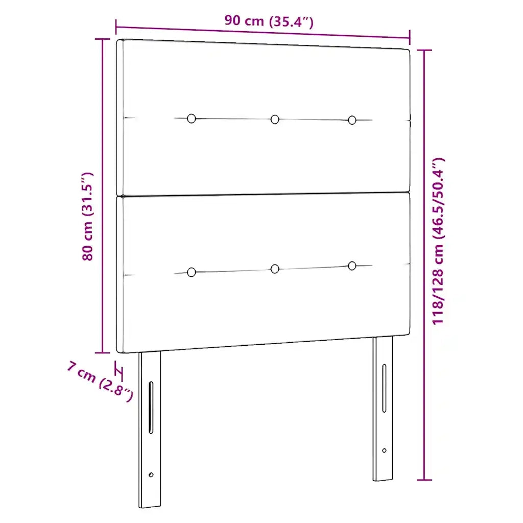 Testiera | Testata regolabile in altezza Grigio chiaro 90 cm Tessuto
