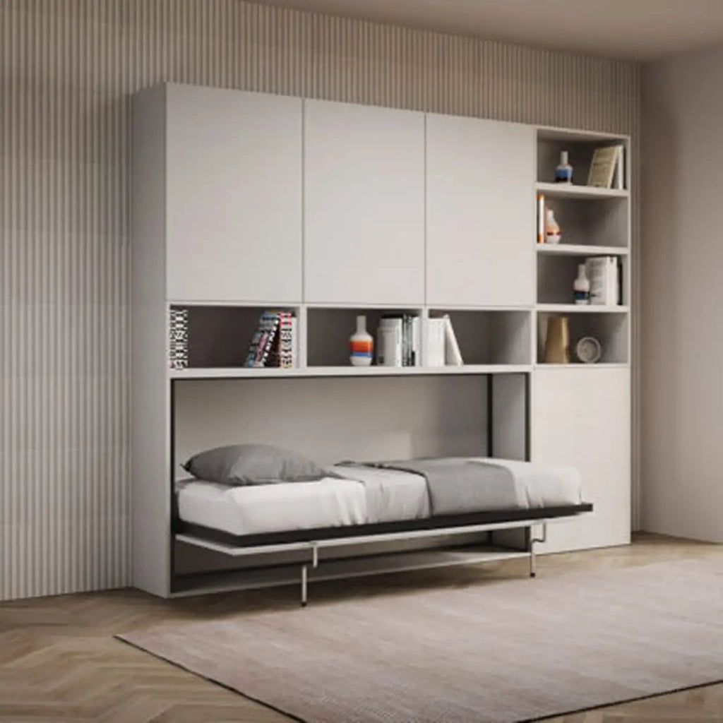 Letto singolo a scomparsa Kando comp.E bianco frassino