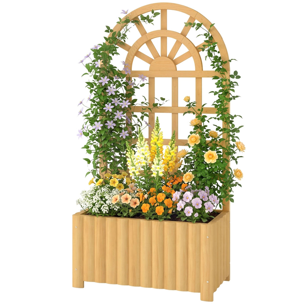 Fioriera in Legno con Griglia e Drenaggio per Piante ¨C Minimal ¨C 60x30x120 cm