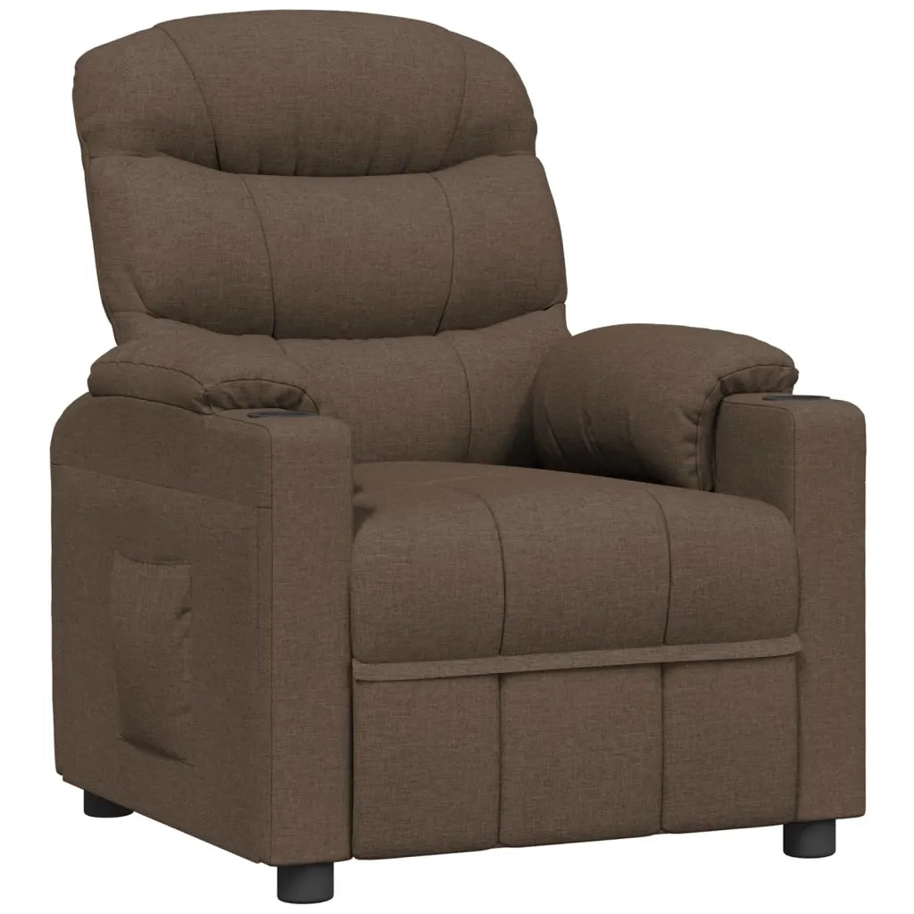 Poltrona Reclinabile in Tessuto Marrone 348074
