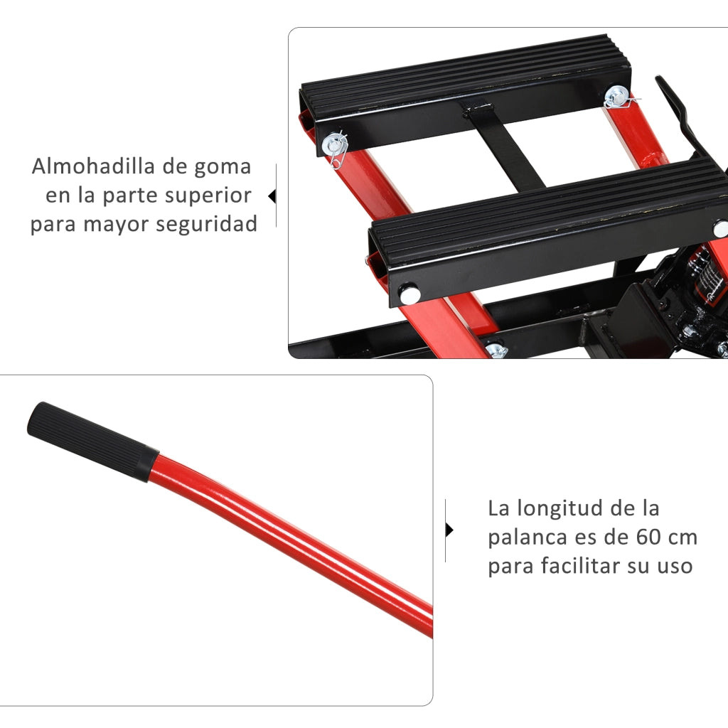 Cric Idraulico per Motocicli e ATV ¨C zephmum ¨C 110x36x67 cm, Nero e Rosso