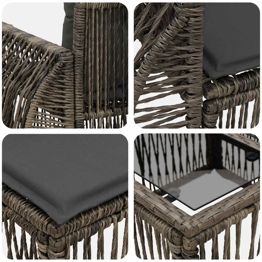 Set Divano da Giardino 6 pz Grigio polyrattan 3435347