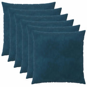 Federa 6 pcs HEERLEN Blu 55 x 55 cm Velluto 912226