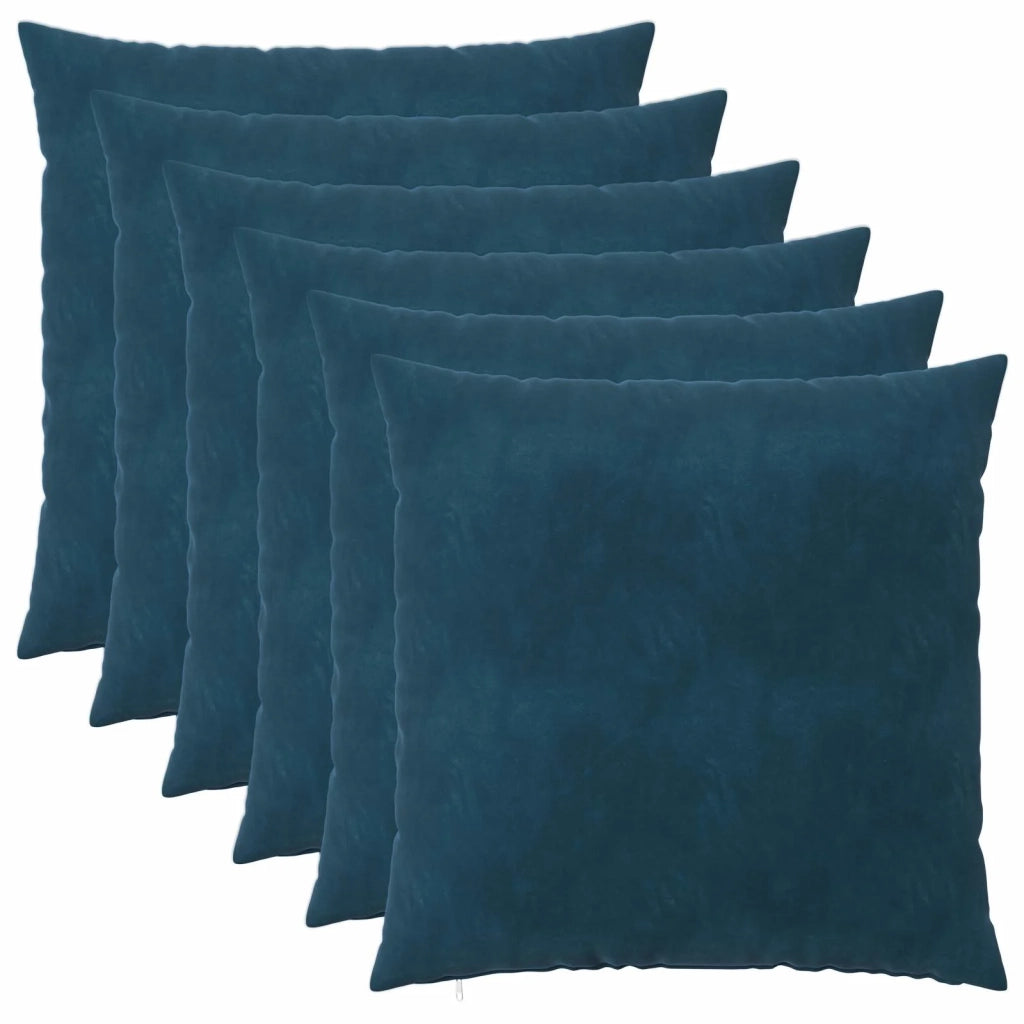 Federa 6 pcs HEERLEN Blu 55 x 55 cm Velluto 912226