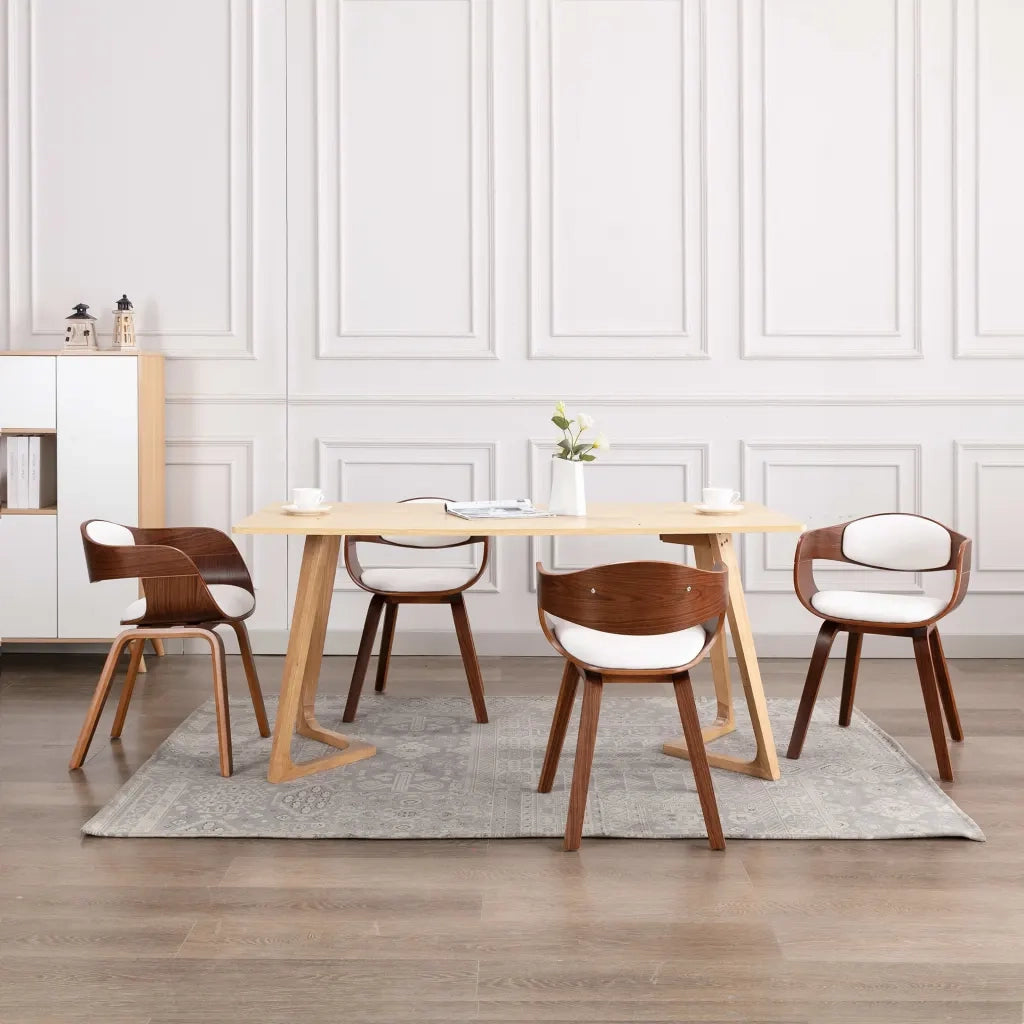 Sedie da Pranzo 4 pz in Legno Piegato e Similpelle 3054814