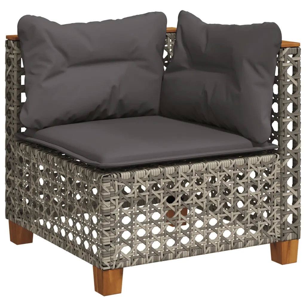 Set Divani da Giardino 11 pz con Cuscini in Polyrattan Grigio 3262059