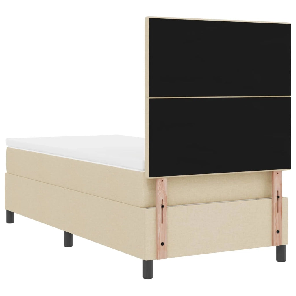 Letto a molle con materasso con led Crema 80 x 200 cm Tessuto 3342828