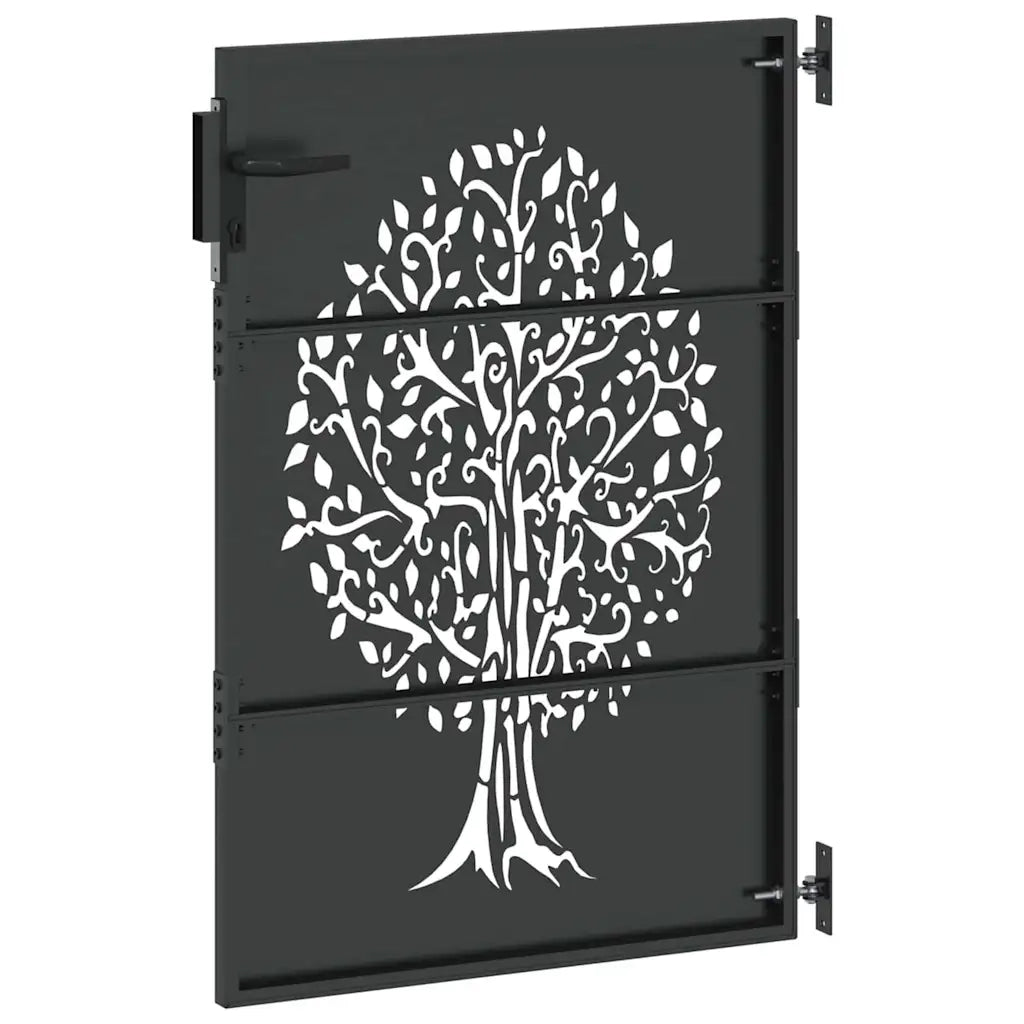 Cancello da giardino con blocco Nero 85 x 150 cm 42015861
