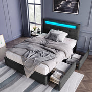 letto imbottito lino grigio 90x200 cm
