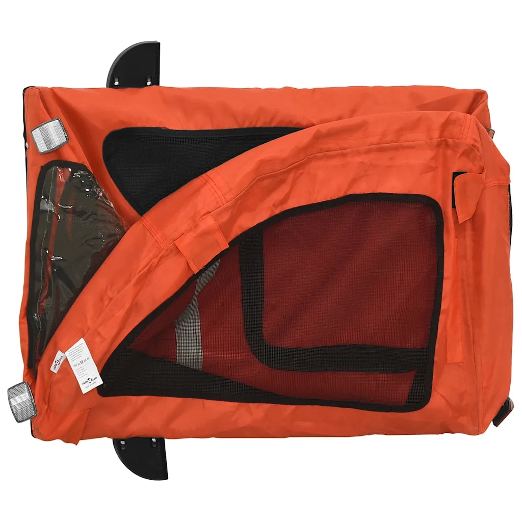 Rimorchio da Bici per Animali Arancione e Grigio Oxford e Ferro CFW7586294