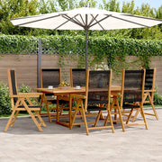 Set Pranzo da Giardino 7 pz Nero Polyrattan e Legno Massello 3281733
