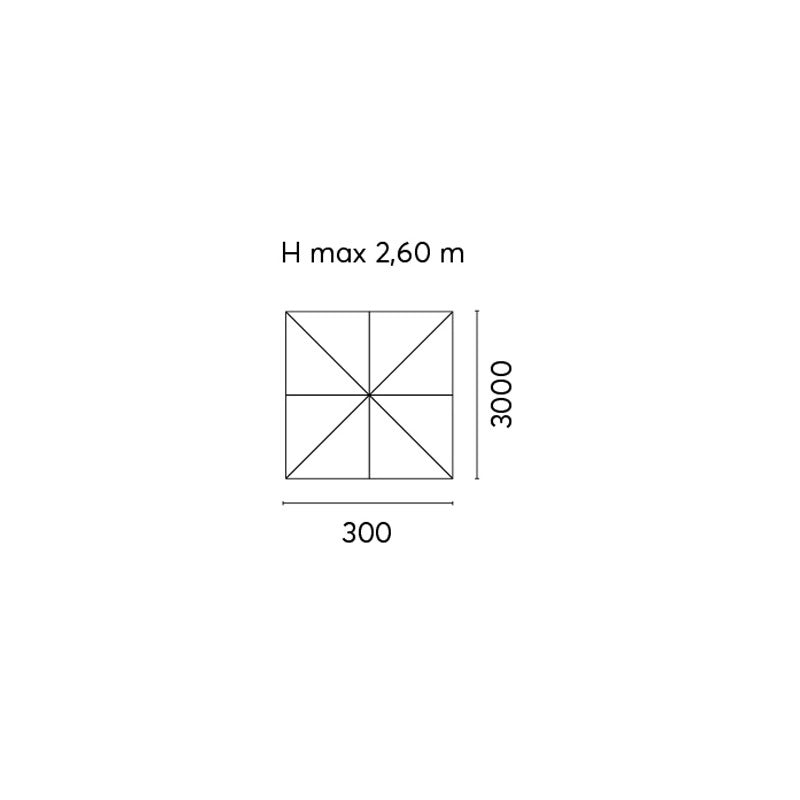 Ombrellone Tennessee 3X3 Mezza Base Bianco Moia