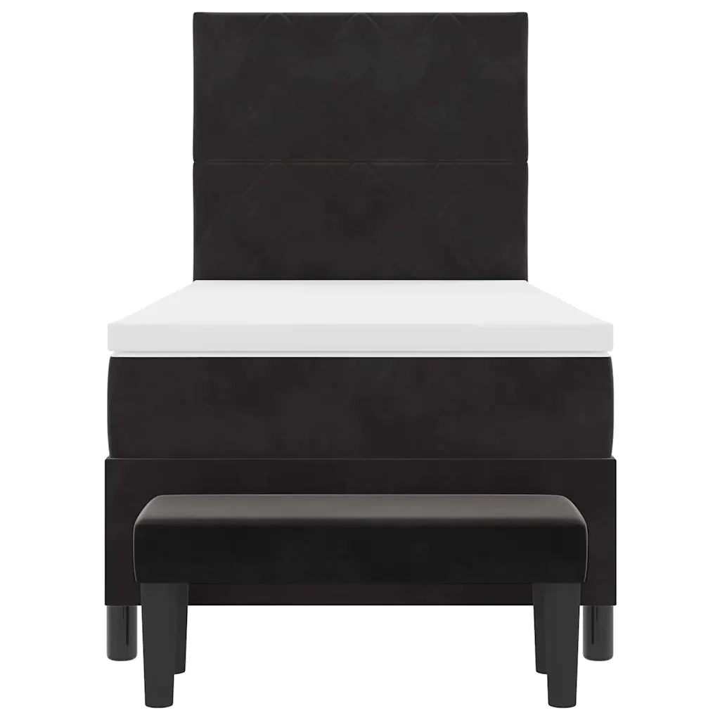 Letto a molle con testiera Nero 200 x 100 cm Velluto 3344560