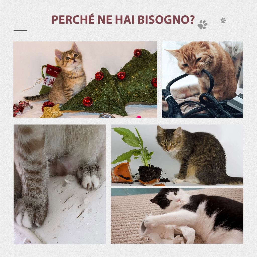 Tiragraffi per Gatti con Cuccia e Corde ¨C Minimal ¨C Grigio 67x38.5x114 cm