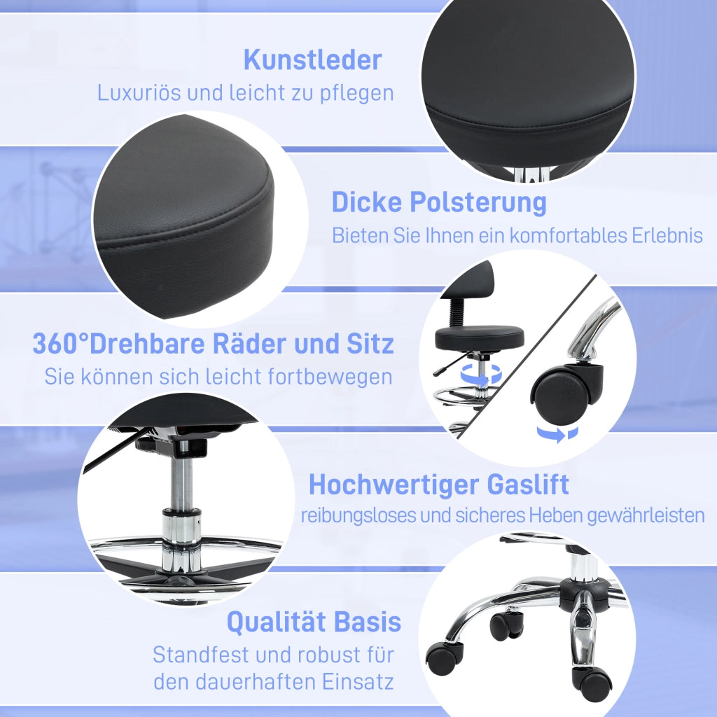 Sedia da Ufficio ¨C Minimal ¨C Nera in Similpelle e Metallo