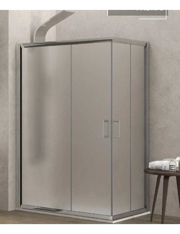 Pareti doccia rettangolari opache NEW FLORA 80x120 x180 cm