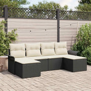 Set Divano da Giardino con cuscino 6 pcs Nero polyrattan 3345467