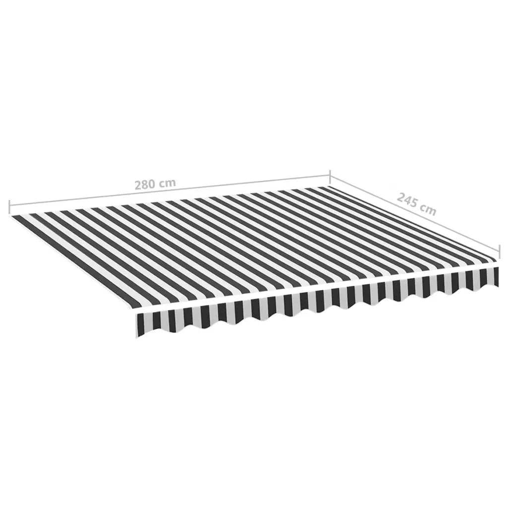 Tessuto di Ricambio per Tenda da Sole Antracite e Bianco 3x2,5m 311985