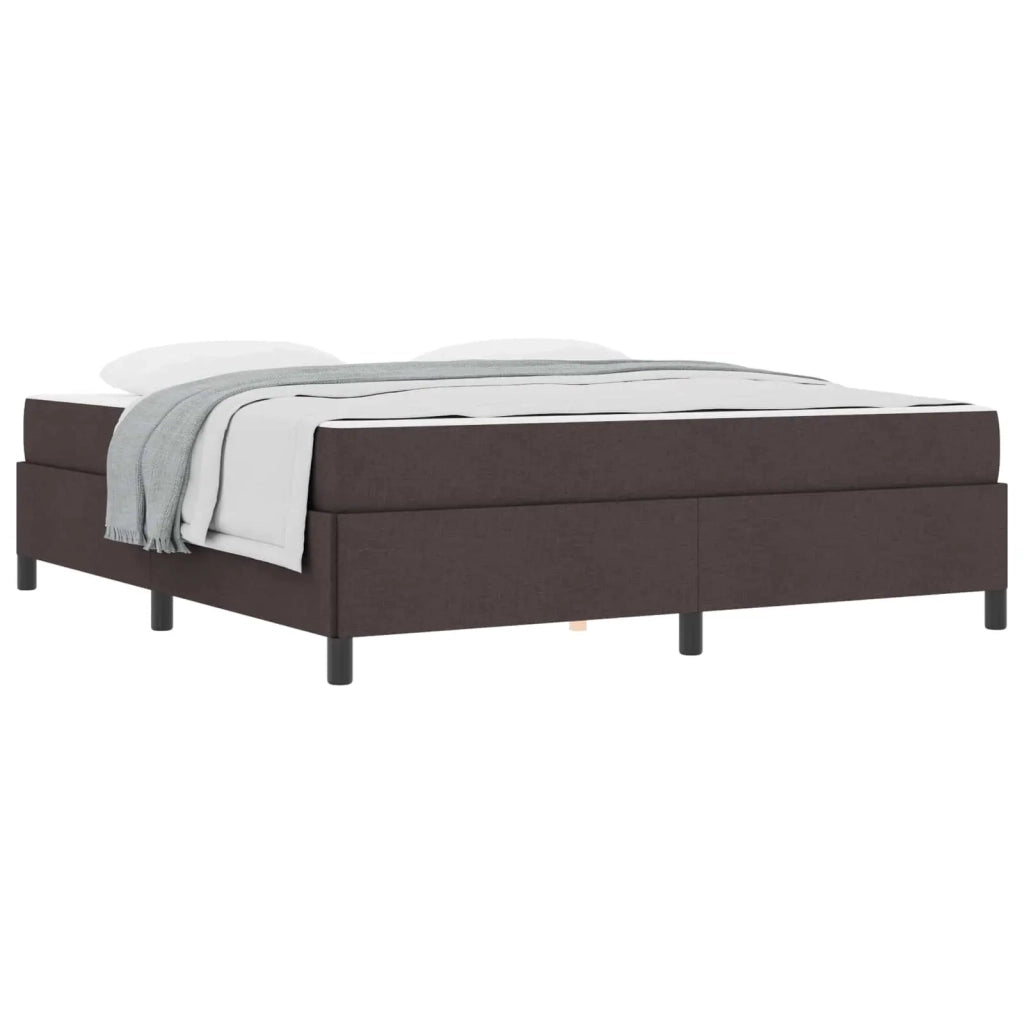 Letto a molle Marrone Scuro 180 x 200 cm Tessuto