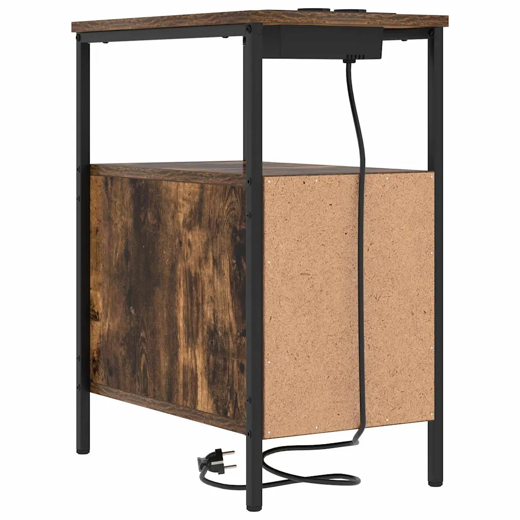 Armadio da Notte con cassetto 2 pcs Rovere fumé 30 x 48 x 61 cm 859415