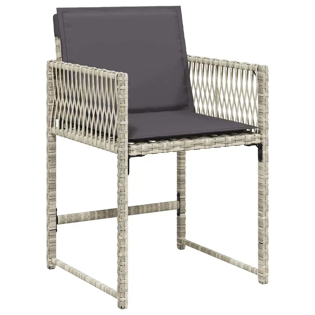 Set da Pranzo per Giardino 5 pcs Grigio chiaro polyrattan