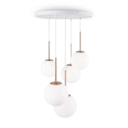 Lampadario Maytoni Basic Form 5 luci ottone in vetro E14