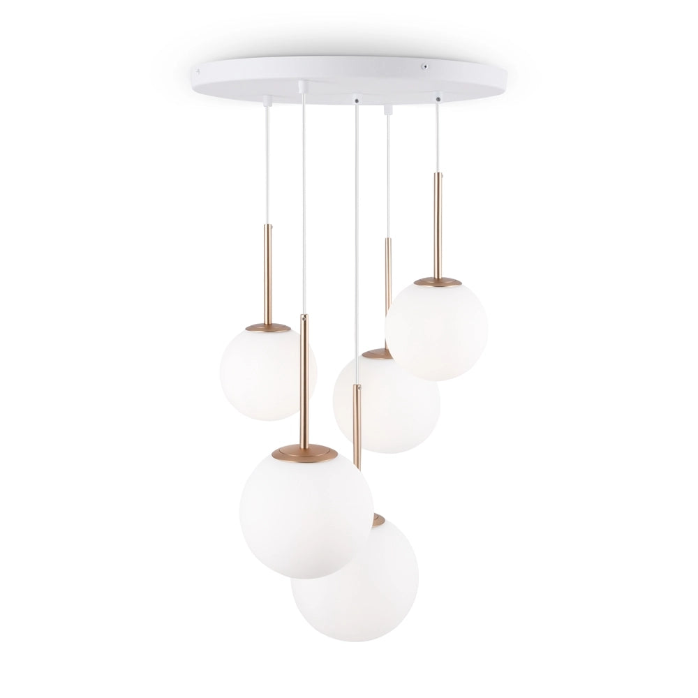 Lampadario Maytoni Basic Form 5 luci ottone in vetro E14
