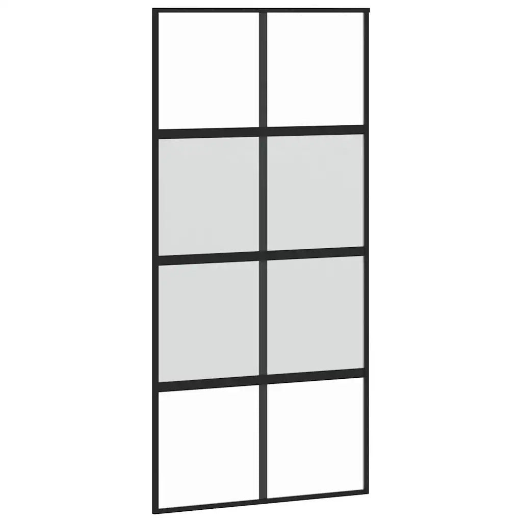 Porta Scorrevole Ferramenta Nera 102,5x205 cm Vetro Temperato