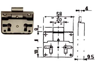 SERRATURA 1/2 SCATOLA DA APPLICARE- - mm.40 - 5 pezzi MRCAS