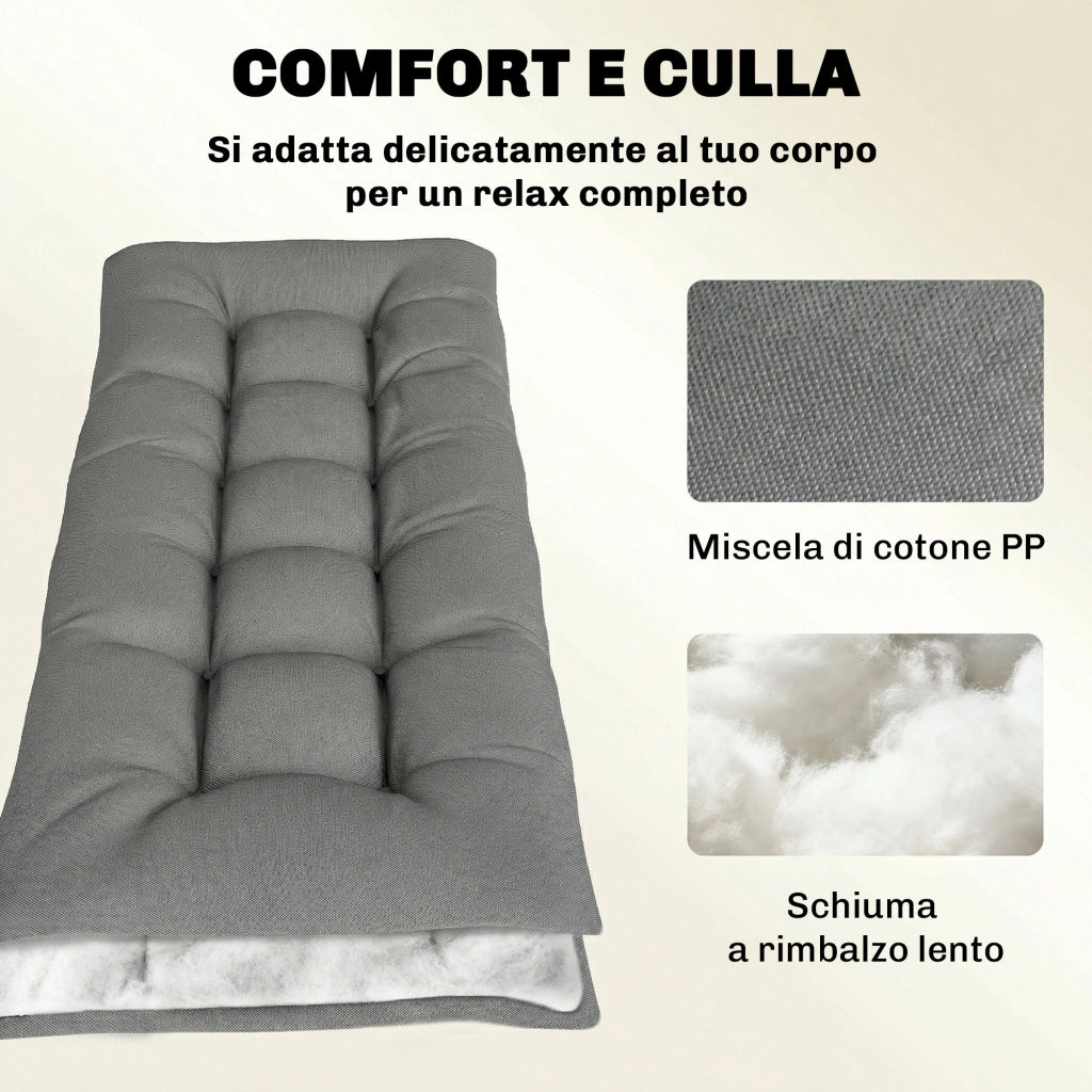Cuscino per Poltrona da Esterno con Cinghie ¨C Xylo ¨C Grigio Chiaro
