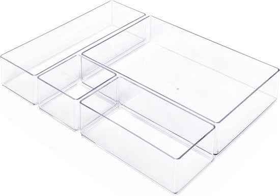 Organizzatore antiscivolo a 4 pezzi trasparente