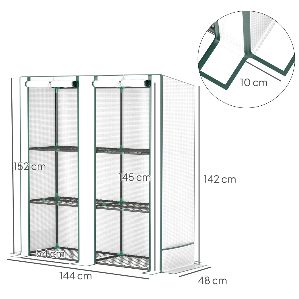 Serra da giardino a 3 livelli ¨C Minimal ¨C Bianco 144x48x152 cm