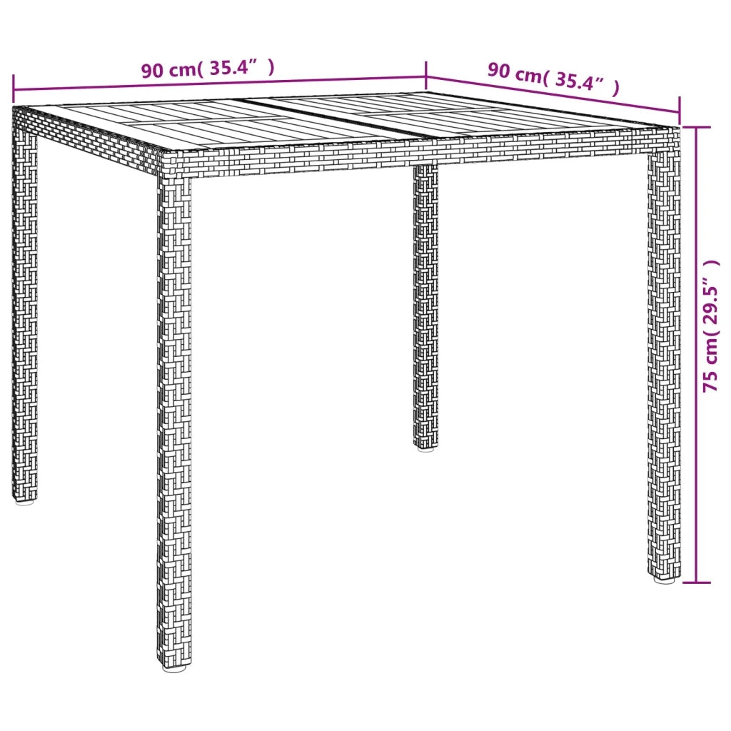 Set da Pranzo da Giardino 5 pz Nero con Cuscini in Polyrattan 3187397