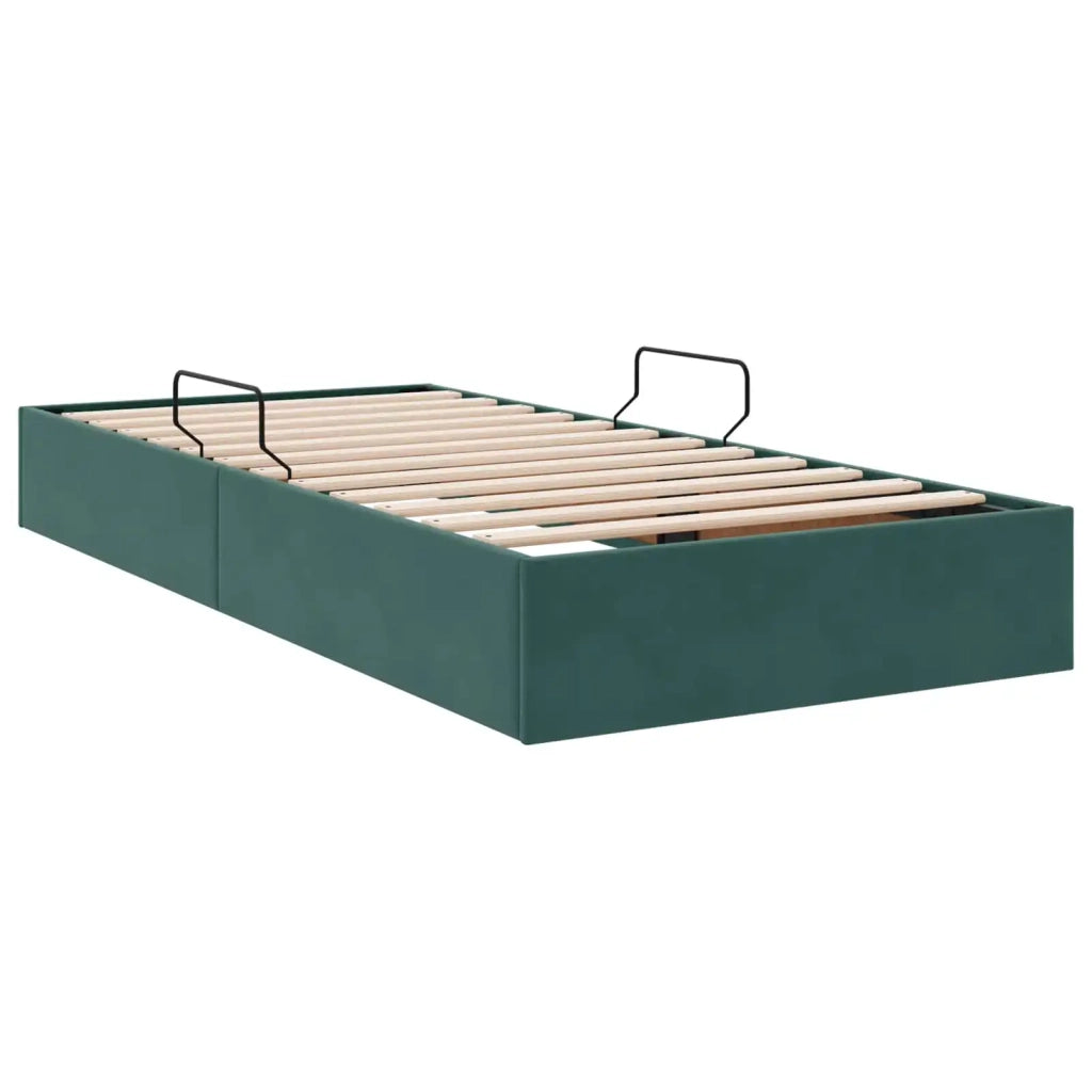 Letto ottomano Verde Scuro 90 x 200 cm Velluto 3442859