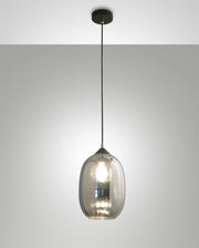 Lampada a Sospensione Infinity 200mm in Vetro Soffiato Fumé con Struttura in Metallo - Design Moderno Elegante per Illuminazione Interni