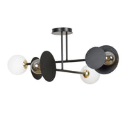 Plafoniera Emibig Minerva nera 4 luci E14/E27 dimmerabile