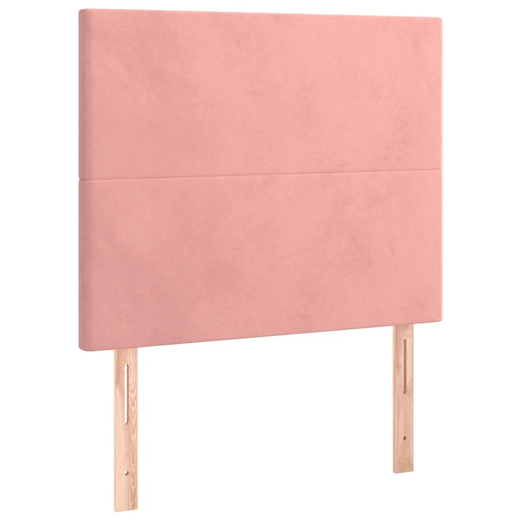 Letto a Molle con Materasso e LED Rosa 80x200 cm in Velluto