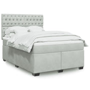 Giroletto a Molle con Materasso Grigio Chiaro 160x200cm Velluto