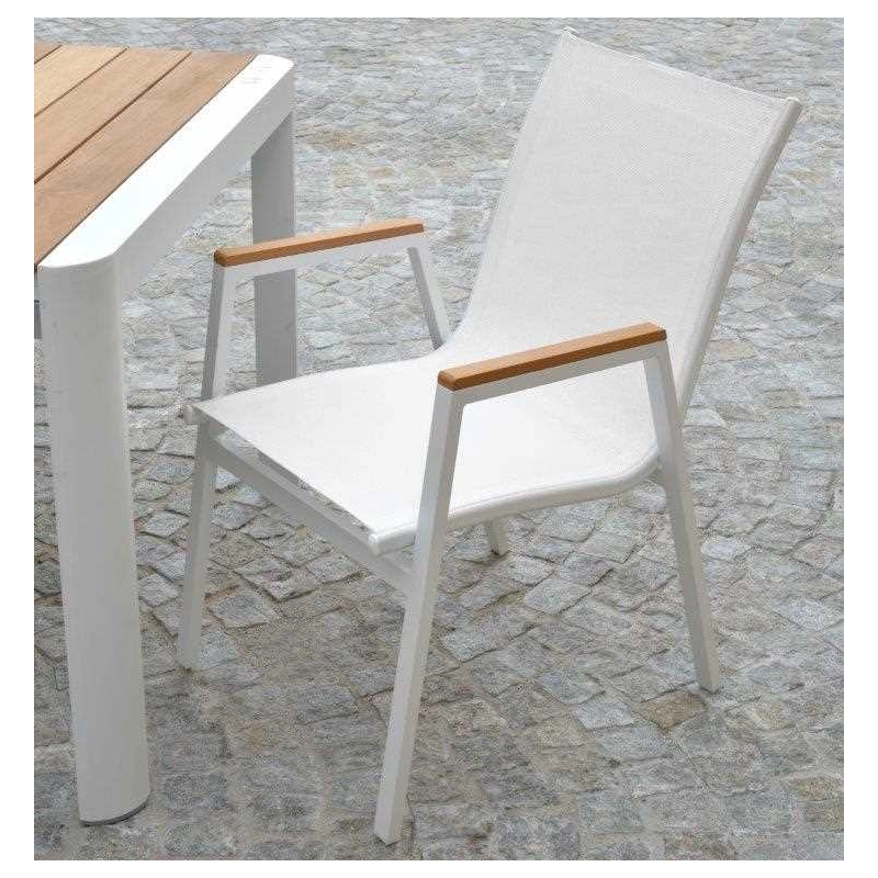 Poltrona alluminio Idaho Plus bianco cm 53x65h43/62/87