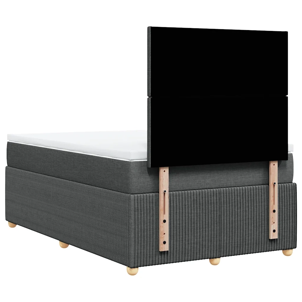 Giroletto a Molle con Materasso Grigio Scuro 120x200 cm Tessuto 3292017