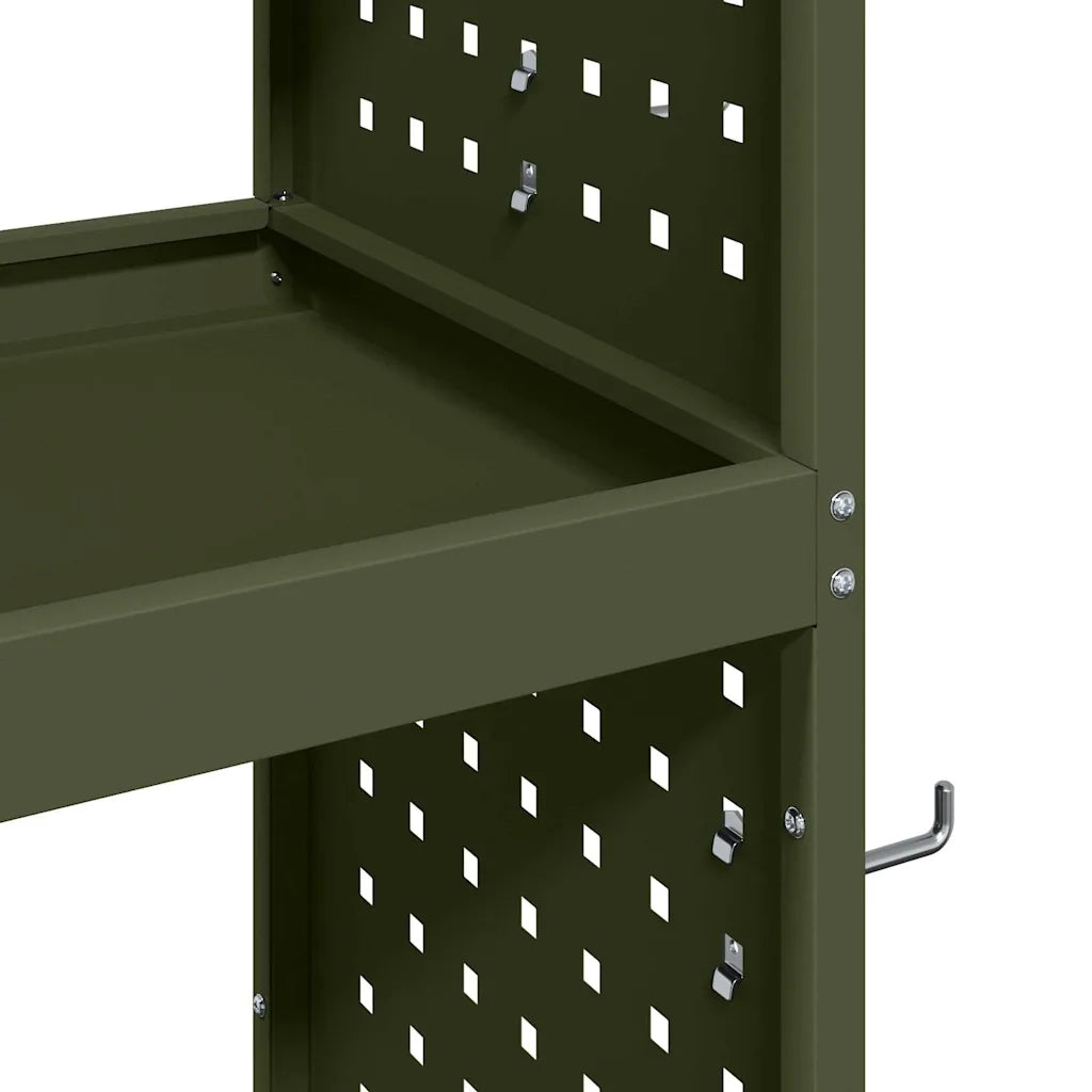 Carrello per Attrezzi con ruota Verde oliva 75 x 35 x 73 cm 874542