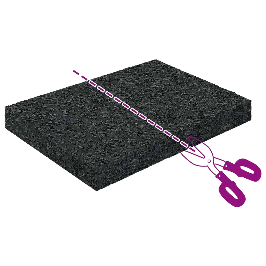 Pad per patio in granuli di gomma Nero 6 x 9 x 1 cm Gomma 42027228