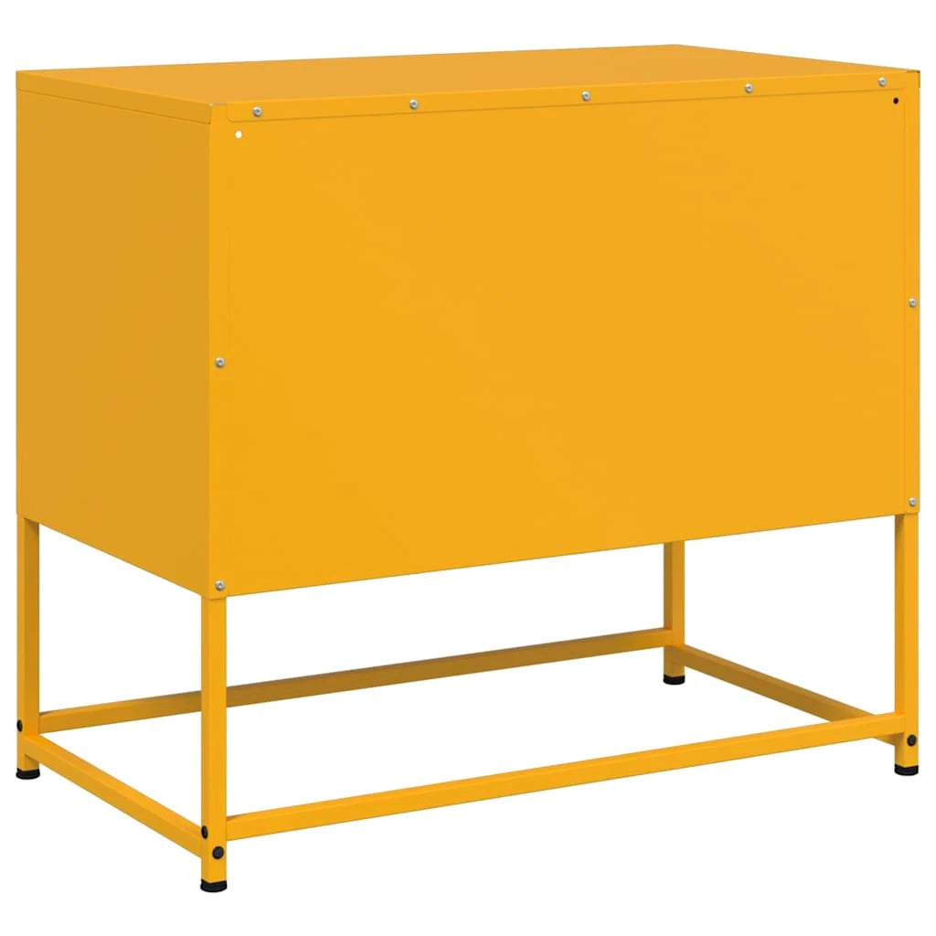 Mobile TV multimediale mensola TV credenza TV sala da pranzo soggiorno camera da letto giallo senape 68 x 39 x 60,5 cm acciaio giallo 02_0027671