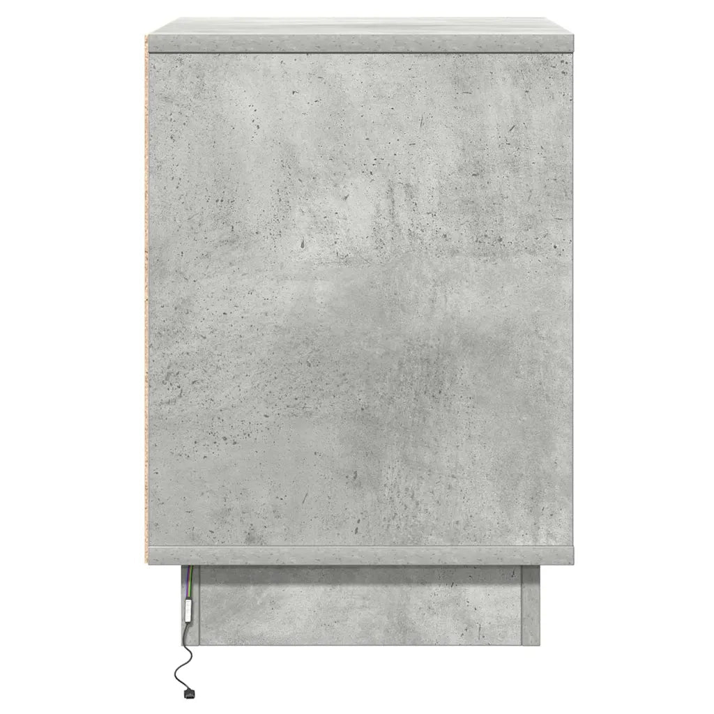 Comodino | Armadio da Notte | Mobiletto da notte Grigio cemento 39 x 34,5 x 50 cm