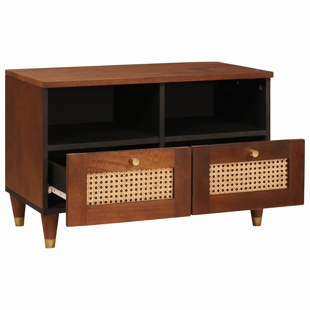 Mobile TV Marrone 70 x 33,5 x 46 cm Legno di mango massello 4018881