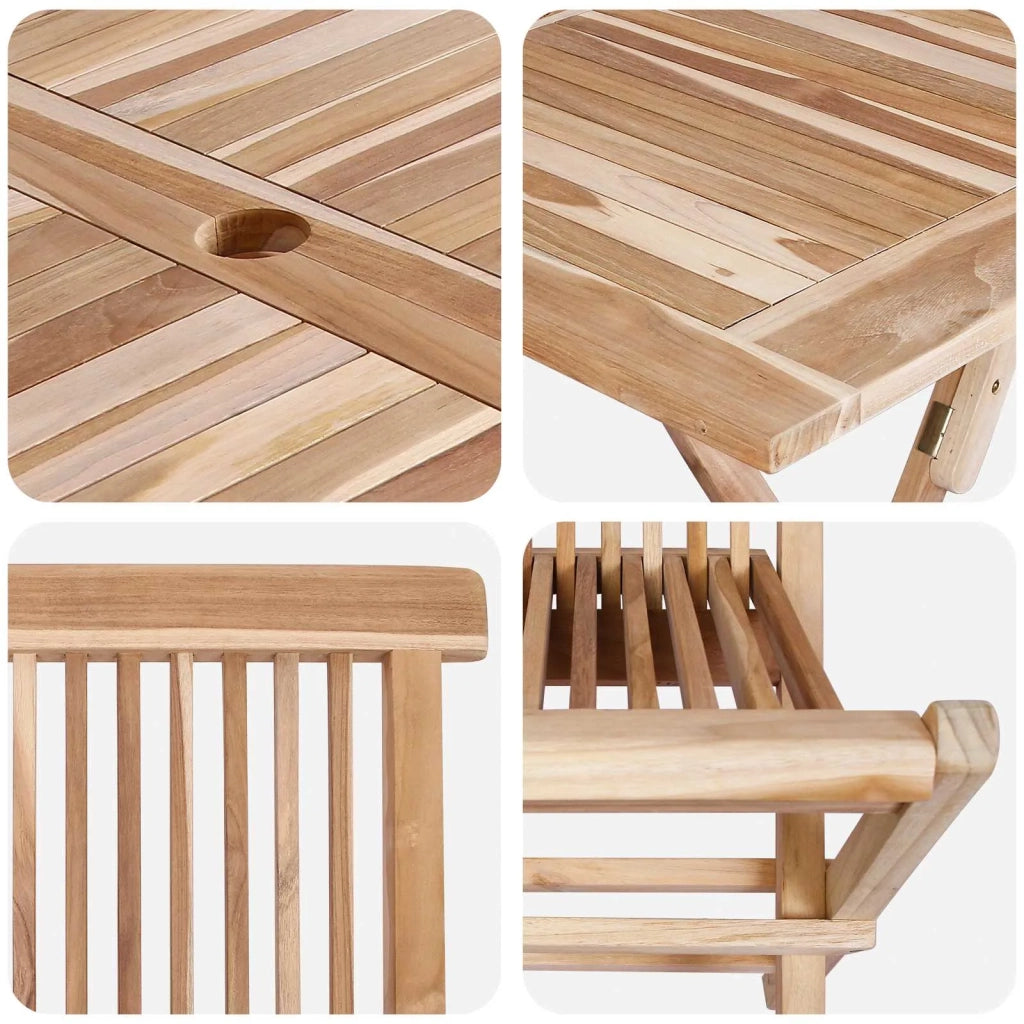 Set di Mobili da Giardino 7 pz Naturale Legno di teak solido 3418859