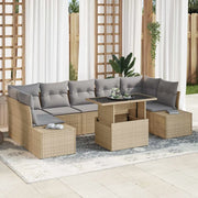 Set di divani 8 pcs Beige e Grigio Chiaro polyrattan 3349136