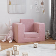 Divano per Bambini-Sofa-Divanetto Rosa in Morbido Peluche 325817