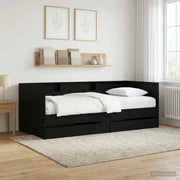Daybed con cassetto Rovere Nero Legno ingegnerizzato 3429643